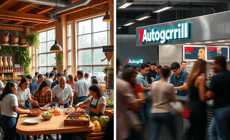 Un'immagine che rappresenta il lavoro in Autogrill e Eataly, evidenziando le opportunità e le sfide di queste aziende
