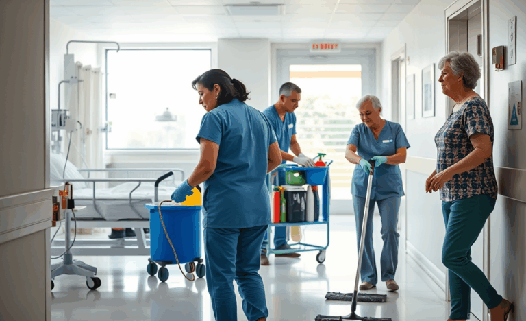Servizi di pulizia professionale in ospedali, hotel e industrie offerti da Servizi Italia SPA.