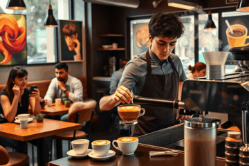 Camerieri e baristi al lavoro presso Caffè Lavazza
