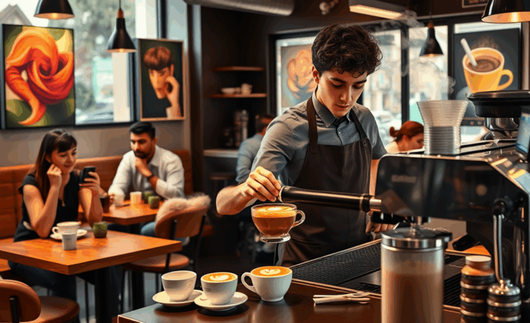 Camerieri e baristi al lavoro presso Caffè Lavazza