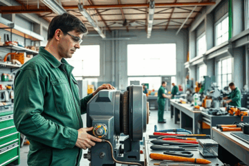 Immagine di un tecnico di manutenzione al lavoro con CMB Verde SRL.