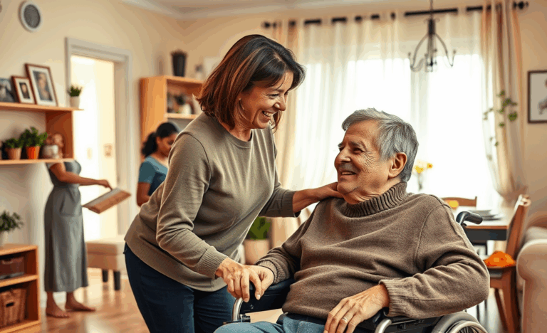 Un'immagine che rappresenta badanti e domestiche con alloggio in Italia, offrendo assistenza a persone anziane o con disabilità.