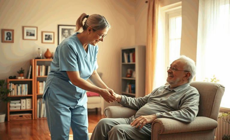Assistente per anziani di Senior Domus SRL che offre supporto e cura a domicilio.