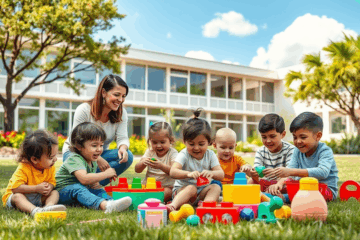 Bambini e assistenti della Cooperativa Sociale Il Focolare durante un'attività educativa.